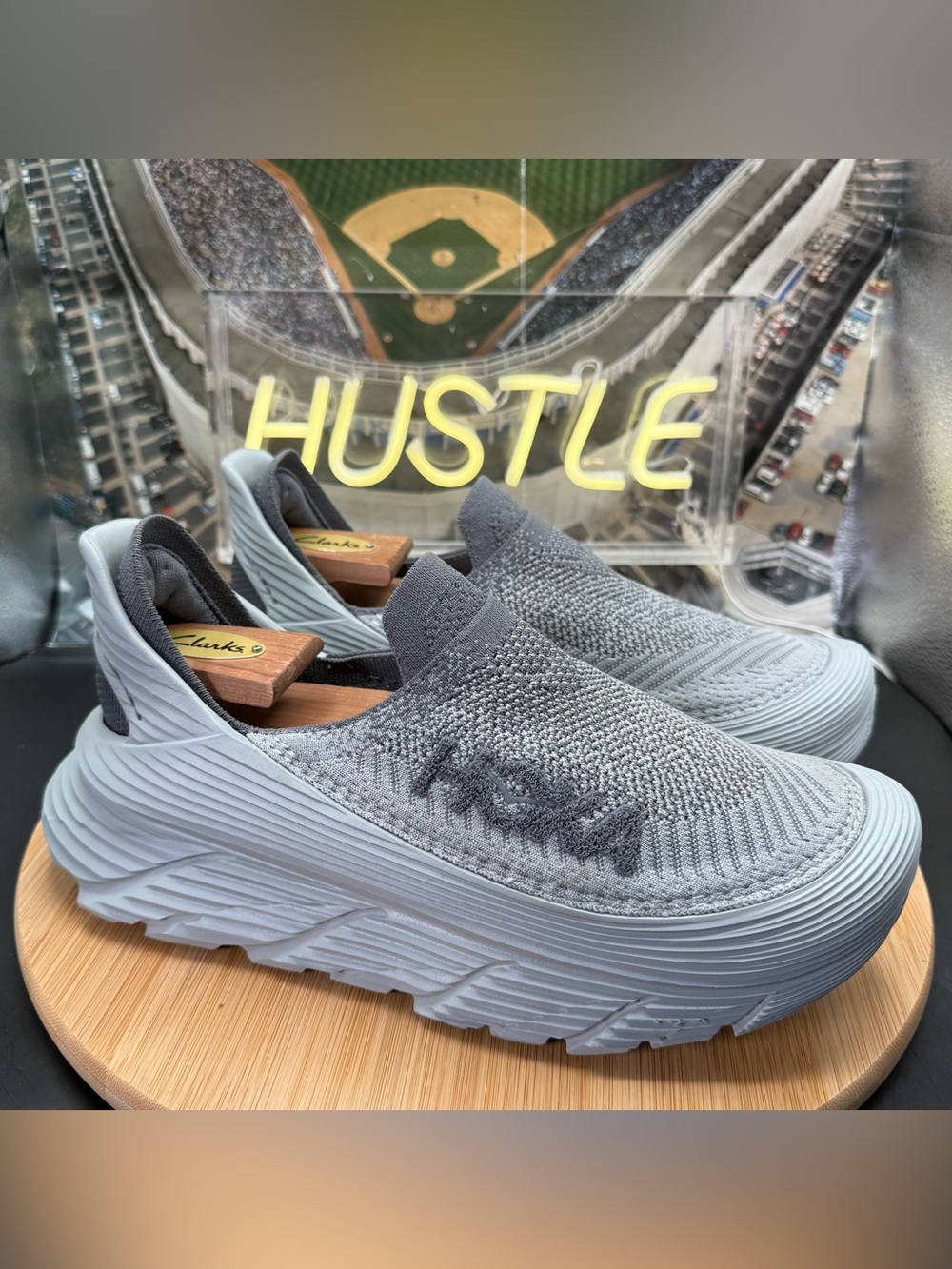 Hoka One One Restore TC Shoes Satellite Grey/Stellar Grey Women’s 9/ Men’s 8